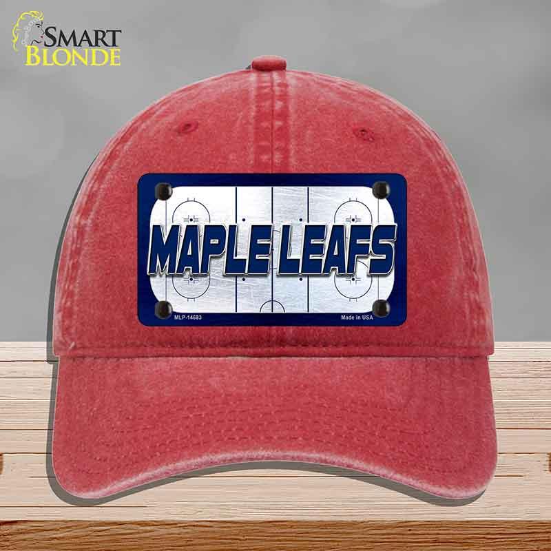 MAPLE LEAFS Graphic Novelty License Plate Hat HAT-MLP-14683 Unconstructed Cotton Red