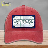 CANUCKS Graphic Novelty License Plate Hat HAT-MLP-14685 Unconstructed Cotton Red