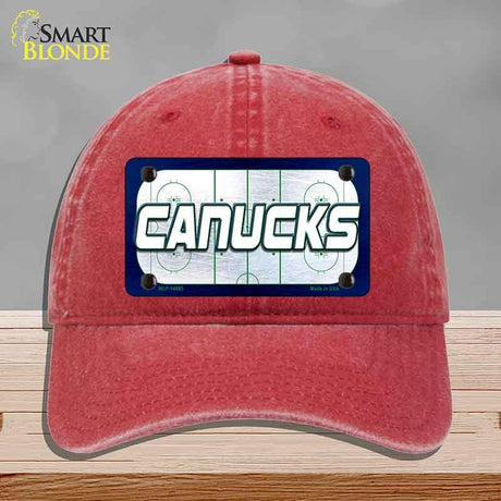CANUCKS Graphic Novelty License Plate Hat HAT-MLP-14685 Unconstructed Cotton Red