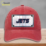 JETS Graphic Novelty License Plate Hat HAT-MLP-14688 Unconstructed Cotton Red