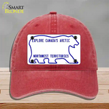 Northwest Territories Novelty License Plate Hat Unconstructed Cotton / Red
