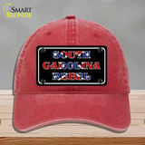 South Carolina Rebel Novelty License Plate Hat Unconstructed Cotton / Red