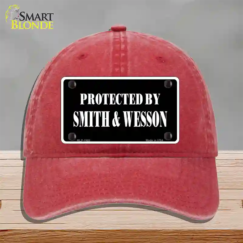 Smith And Wesson Novelty License Plate Hat Unconstructed Cotton / Red