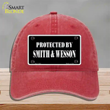 Smith And Wesson Novelty License Plate Hat Unconstructed Cotton / Red