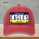 Eagles Pennsylvania State Novelty License Plate Hat Unconstructed Cotton / Red