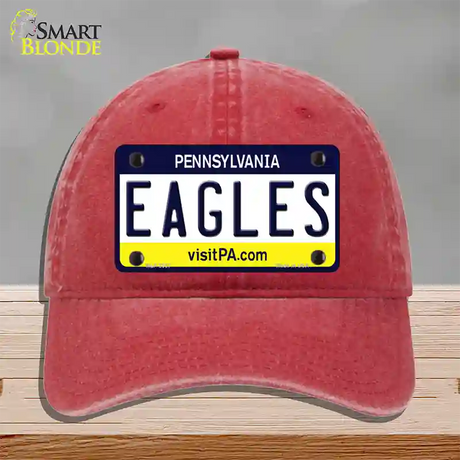 Eagles Pennsylvania State Novelty License Plate Hat Unconstructed Cotton / Red