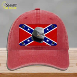 Confederate Army Cap Novelty License Plate Hat Unconstructed Cotton / Red