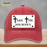 Take The Journey Vanity Novelty License Plate Hat Unconstructed Cotton / Red