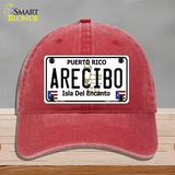 Arecibo Puerto Rico Novelty License Plate Hat Unconstructed Cotton / Red