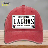 Caguas Novelty License Plate Hat Unconstructed Cotton / Red