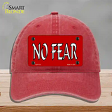 No Fear Novelty License Plate Hat Unconstructed Cotton / Red