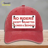 No Riders Except Novelty License Plate Hat Unconstructed Cotton / Red