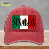 Sinaloa Novelty License Plate Hat Unconstructed Cotton / Red