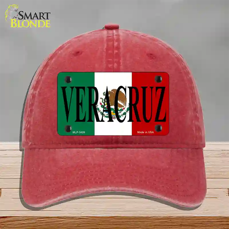 Veracruz Novelty License Plate Hat Unconstructed Cotton / Red