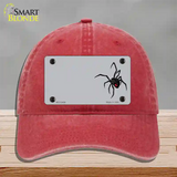 Black Widow Offset Novelty License Plate Hat Unconstructed Cotton / Red