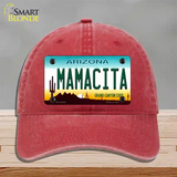 Mamacita Arizona Novelty License Plate Hat Unconstructed Cotton / Red