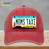 Moms Taxi Arizona Novelty License Plate Hat Unconstructed Cotton / Red