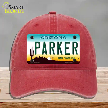 Parker Arizona Novelty License Plate Hat Unconstructed Cotton / Red