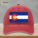 Colorado State Flag Novelty License Plate Hat Unconstructed Cotton / Red