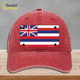 Hawaii Flag State Flag Novelty License Plate Hat Unconstructed Cotton / Red