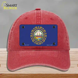 New Hampshire State Flag Novelty License Plate Hat Unconstructed Cotton / Red