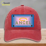 Angel Novelty License Plate Hat Unconstructed Cotton / Red