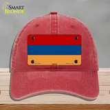 Armenia Flag Novelty License Plate Hat Unconstructed Cotton / Red