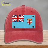 Fiji Flag Novelty License Plate Hat Unconstructed Cotton / Red