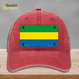 Gabon Flag Novelty License Plate Hat Unconstructed Cotton / Red