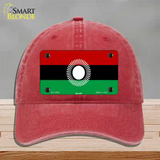 Malawi Flag Novelty License Plate Hat Unconstructed Cotton / Red