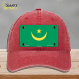 Mauritania Flag Novelty License Plate Hat Unconstructed Cotton / Red