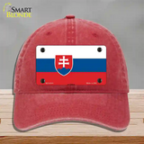 Slovakia Flag Novelty License Plate Hat Unconstructed Cotton / Red