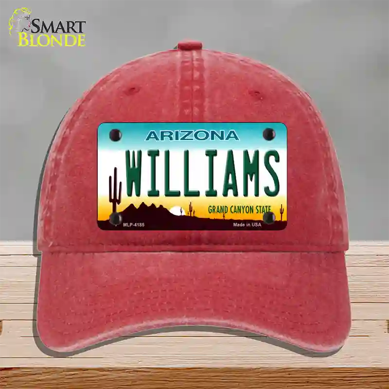Williams Arizona Novelty License Plate Hat Unconstructed Cotton / Red