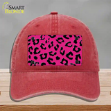 Pink Black Cheetah Novelty License Plate Hat Unconstructed Cotton / Red