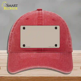 Tan Solid Novelty License Plate Hat Unconstructed Cotton / Red