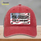 Stick To Their Guns Novelty License Plate Hat Unconstructed Cotton / Red