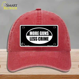More Guns Less Crime Novelty License Plate Hat Unconstructed Cotton / Red