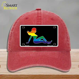 Mud Flap Girl Novelty License Plate Hat Unconstructed Cotton Red