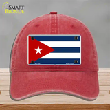 Cuba Flag Novelty License Plate Hat Unconstructed Cotton / Red