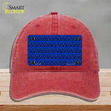 Blue Black Anchor Novelty License Plate Hat Unconstructed Cotton / Red