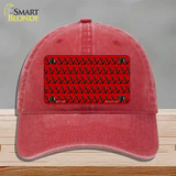 Red Black Anchor Novelty License Plate Hat Unconstructed Cotton / Red