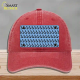 Light Blue Black Anchor Novelty License Plate Hat Unconstructed Cotton / Red