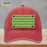 Lime Green Black Anchor Novelty License Plate Hat Unconstructed Cotton / Red