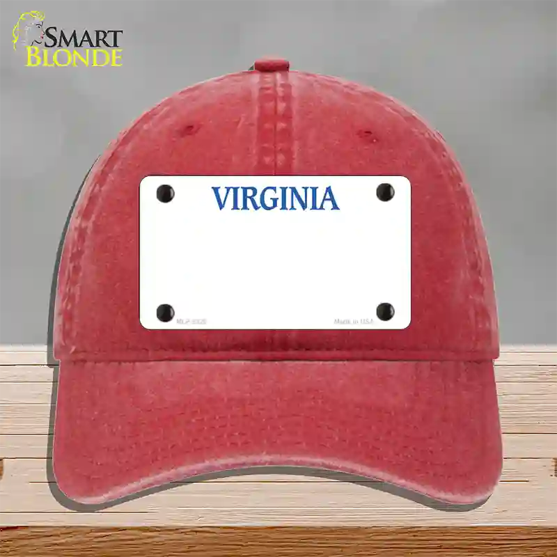 Virginia Old Dominion Blank Novelty License Plate Hat Unconstructed Cotton / Red