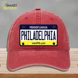 Philadelphia Pennsylvania State Novelty License Plate Hat Unconstructed Cotton / Red