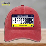 Harrisburg Pennsylvania State Novelty License Plate Hat Unconstructed Cotton / Red