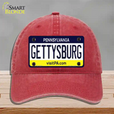 Gettysburg Pennsylvania State Novelty License Plate Hat Unconstructed Cotton / Red