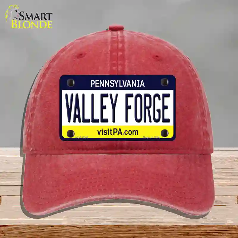Valley Forge Pennsylvania State Novelty License Plate Hat Unconstructed Cotton / Red