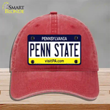 Penn State Pennsylvania State Novelty License Plate Hat Unconstructed Cotton / Red