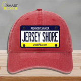 Jersey Shore Pennsylvania State Novelty License Plate Hat Unconstructed Cotton / Red